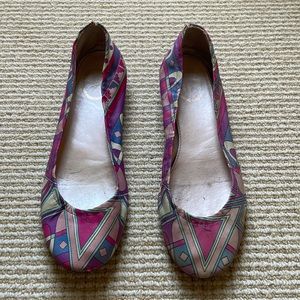 Emilio Pucci pink and blue Ballet flats size 38 1/2
